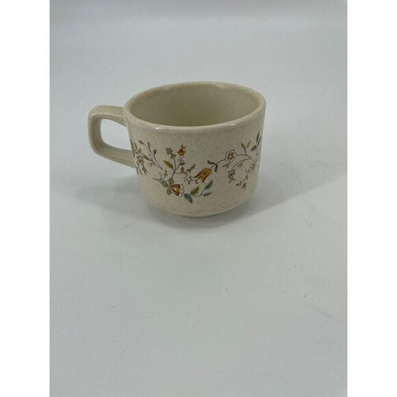 LENOX MERRIMENT TEMPER-WARE USA Flowers Flat Coffee Cup Microware Safe - Picture 1 of 8